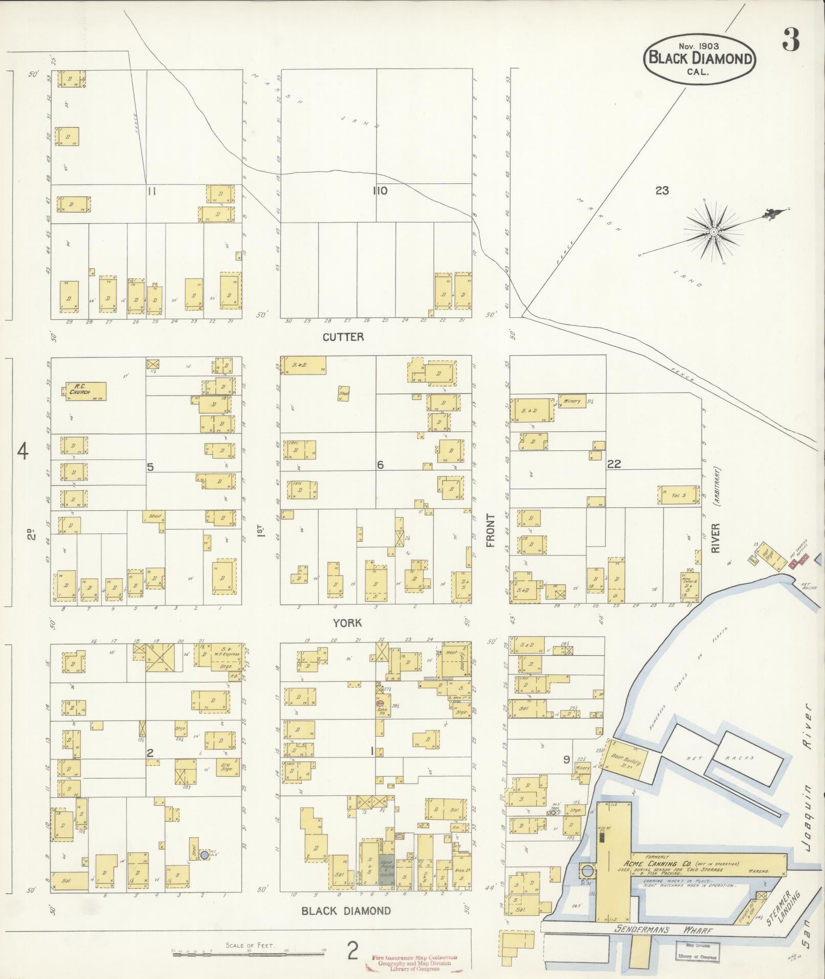 Sanborn Fire Insurance Map from Black Diamond, Contra Costa, California (1903), Sheet #0003 - Historic Sanborn Fire Insurance Map Print, vintage old map wall art, antique decor, genealogy gift, California California map