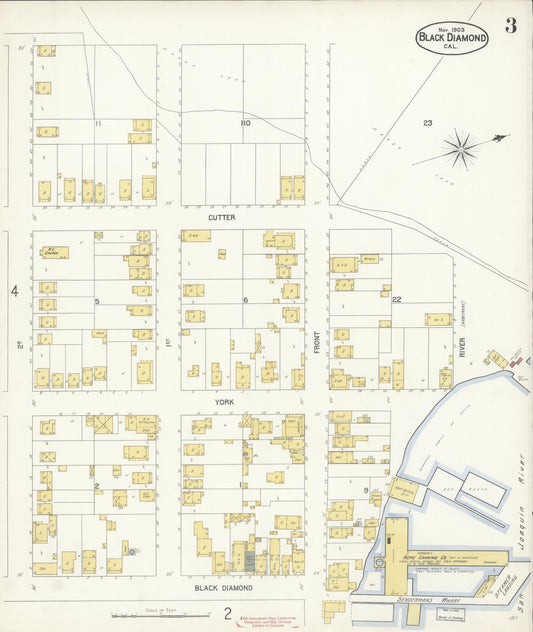 Sanborn Fire Insurance Map from Black Diamond, Contra Costa, California (1903), Sheet #0003 - Historic Sanborn Fire Insurance Map Print, vintage old map wall art, antique decor, genealogy gift, California California map