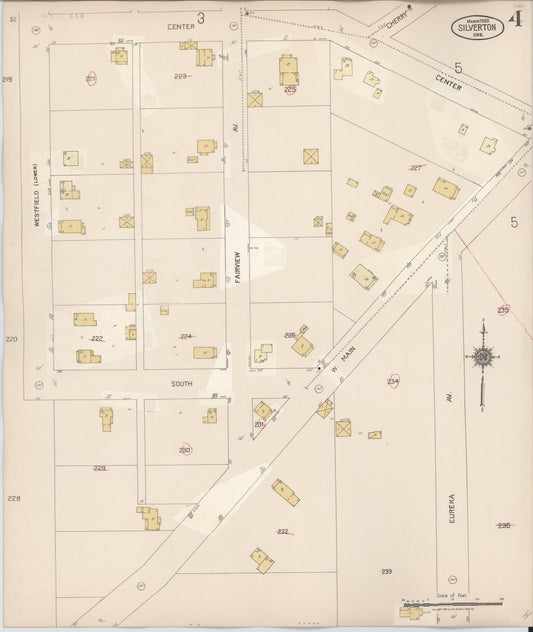 Sanborn Fire Insurance Map from Silverton, Marion County, Oregon (1939), Sheet #0004 - Historic Sanborn Fire Insurance Map Print, vintage old map wall art, antique decor, genealogy gift, Oregon Oregon map