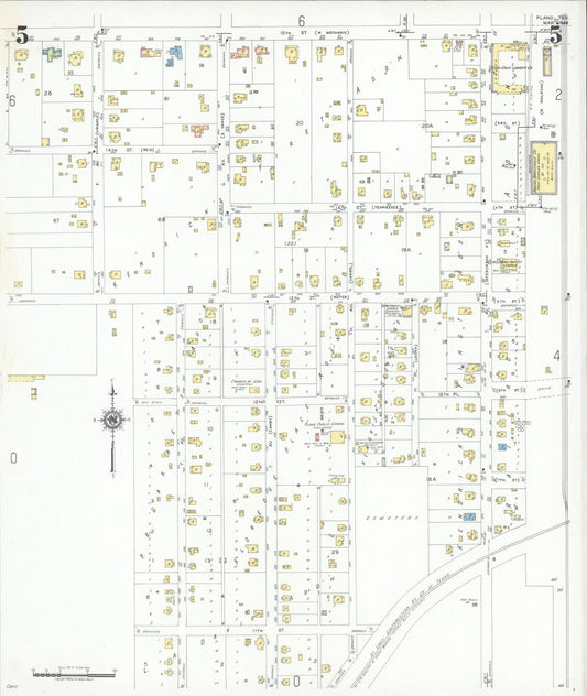 Sanborn Fire Insurance Map from Plano, Collin County, Texas (1949), Sheet #0005 - Historic Sanborn Fire Insurance Map Print, vintage old map wall art, antique decor, genealogy gift, Texas Texas map