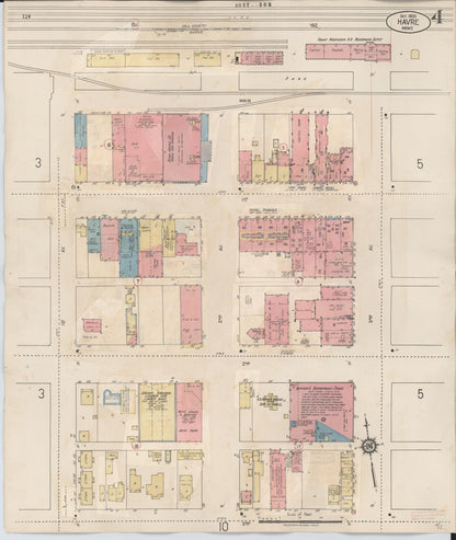 Sanborn Fire Insurance Map from Havre, Hill County, Montana (1943), Sheet #0004 - Complete Map Set gallery image, historic Sanborn map, vintage wall art, Montana Montana
