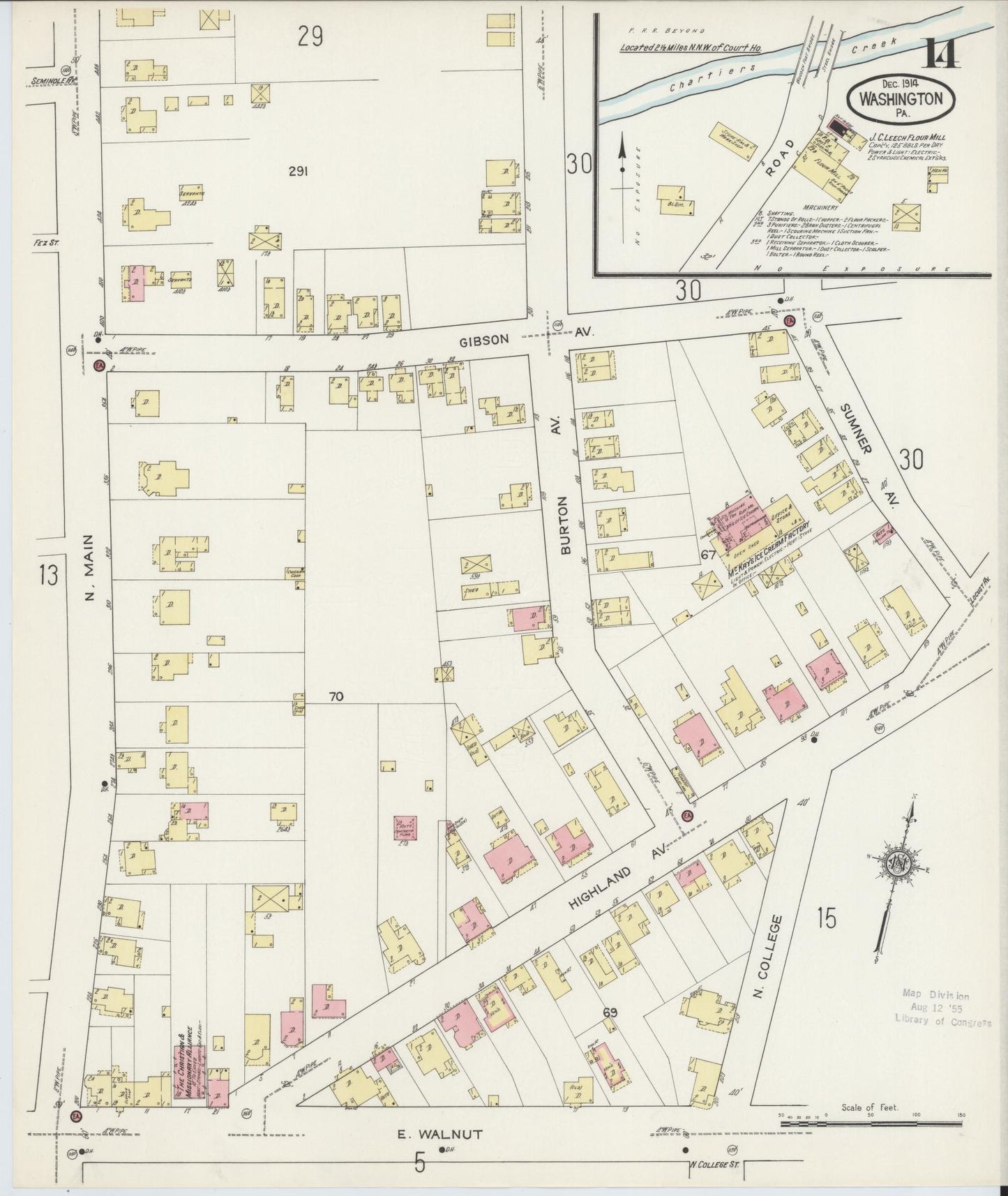 Sanborn Fire Insurance Map from Washington, Washington County, Pennsylvania (1914), Sheet #0014 - Complete Map Set gallery image, historic Sanborn map, vintage wall art, Sanborn Fire Insurance Map from Washington Washington