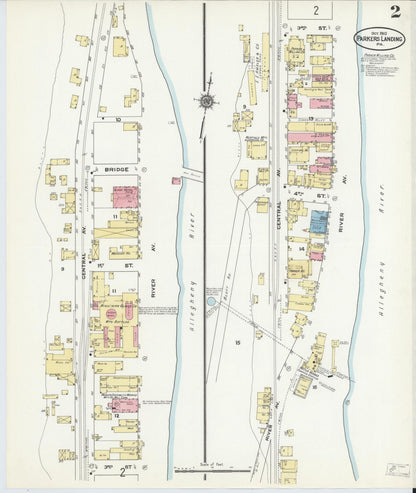 Sanborn Fire Insurance Map from Parkers Landing, Armstrong County, Pennsylvania (1910), Sheet #0002 - Historic Sanborn Fire Insurance Map Print, vintage old map wall art, antique decor, genealogy gift, Pennsylvania Pennsylvania map