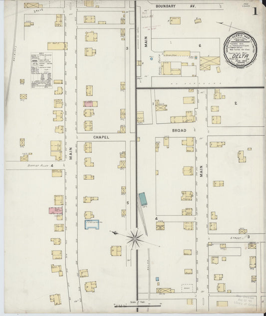 Sanborn Fire Insurance Map from Delta, York County, Pennsylvania (1894), Sheet #0001 - Historic Sanborn Fire Insurance Map Print, vintage old map wall art, antique decor, genealogy gift, Pennsylvania Pennsylvania map