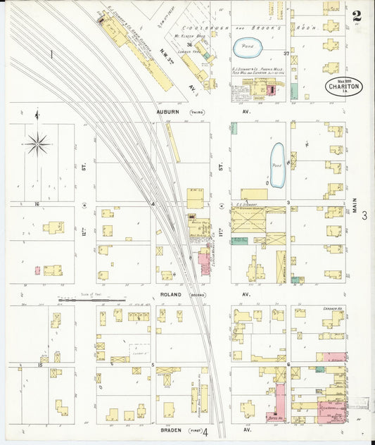 Sanborn Fire Insurance Map from Chariton, Lucas County, Iowa (1899), Sheet #0002 - Historic Sanborn Fire Insurance Map Print, vintage old map wall art
