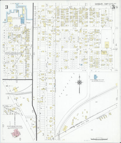 Sanborn Fire Insurance Map from Lakeside, Ottawa County, Ohio (1946), Sheet #0003 - Historic Sanborn Fire Insurance Map Print, vintage old map wall art, antique decor, genealogy gift, Ohio Ohio map