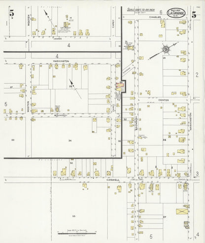 Sanborn Fire Insurance Map from La Grange, Lenoir County, North Carolina (1925), Sheet #0005 - Historic Sanborn Fire Insurance Map Print, vintage old map wall art, antique decor, genealogy gift, North Carolina North Carolina map