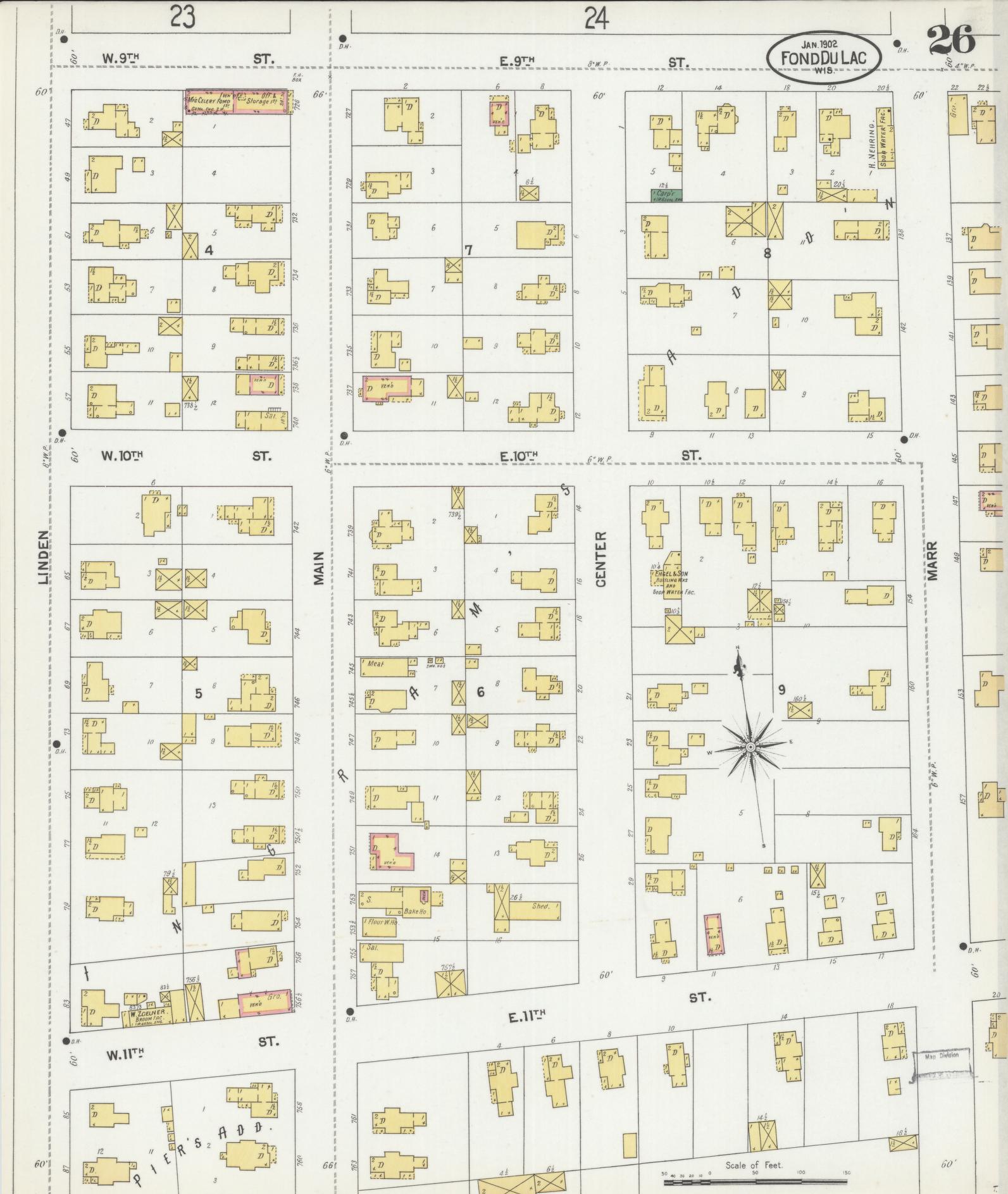 Sanborn Fire Insurance Map from Fond du Lac, Fond du Lac County, Wisconsin (1902), Sheet #0026 - Complete Map Set gallery image, historic Sanborn map, vintage wall art, Wisconsin Wisconsin
