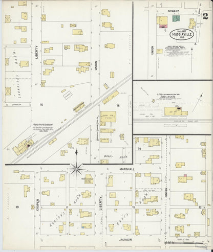 Sanborn Fire Insurance Map from Russiaville, Howard County, Indiana (1907), Sheet #0002 - Complete Map Set gallery image, historic Sanborn map, vintage wall art, Indiana Indiana