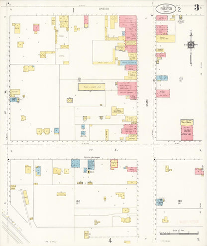 Sanborn Fire Insurance Map from Preston, Franklin County, Idaho (1915), Sheet #0003 - Complete Map Set gallery image, historic Sanborn map, vintage wall art, Idaho Idaho