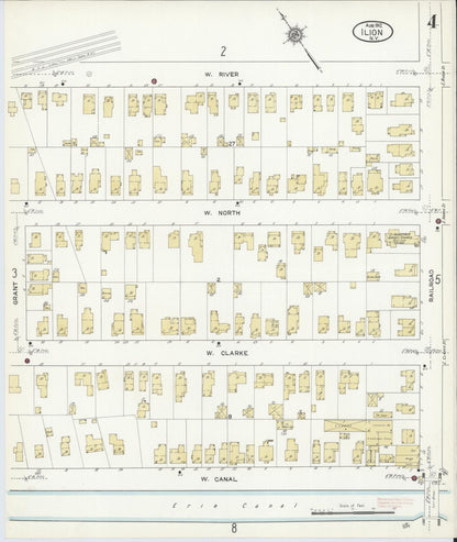 Sanborn Fire Insurance Map from Ilion, Herkimer County, New York (1912), Sheet #0004 - Complete Map Set gallery image, historic Sanborn map, vintage wall art, New York New York