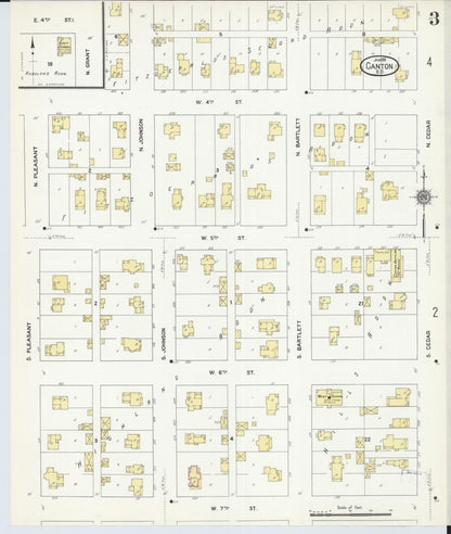 Sanborn Fire Insurance Map from Canton, Lincoln County, South Dakota (1911), Sheet #0003 - Complete Map Set gallery image, historic Sanborn map, vintage wall art, South Dakota South Dakota