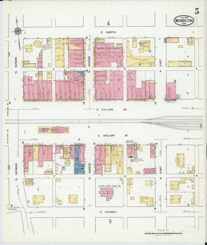 Sanborn Fire Insurance Map from Morrilton, Conway County, Arkansas (1919), Sheet #0005 - Complete Map Set gallery image, historic Sanborn map, vintage wall art, Arkansas Arkansas