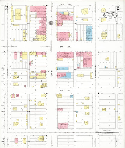Sanborn Fire Insurance Map from Scott City, Scott County, Kansas (1926), Sheet #0002 - Complete Map Set gallery image, historic Sanborn map, vintage wall art, Kansas Kansas