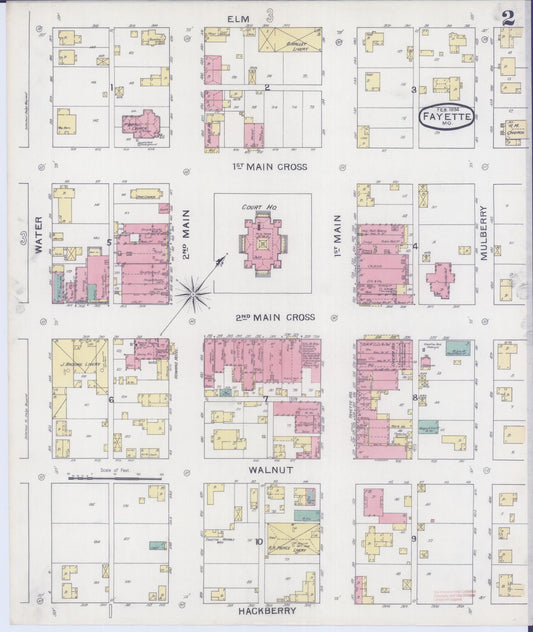 Sanborn Fire Insurance Map from Fayette, Howard County, Missouri (1894), Sheet #0002 - Historic Sanborn Fire Insurance Map Print, vintage old map wall art, antique decor, genealogy gift, Missouri Missouri map