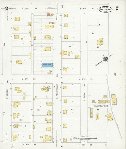 Sanborn Fire Insurance Map from Hartshorne, Pittsburg County, Oklahoma (1925), Sheet #0002 - Complete Map Set gallery image, historic Sanborn map, vintage wall art, Oklahoma Oklahoma