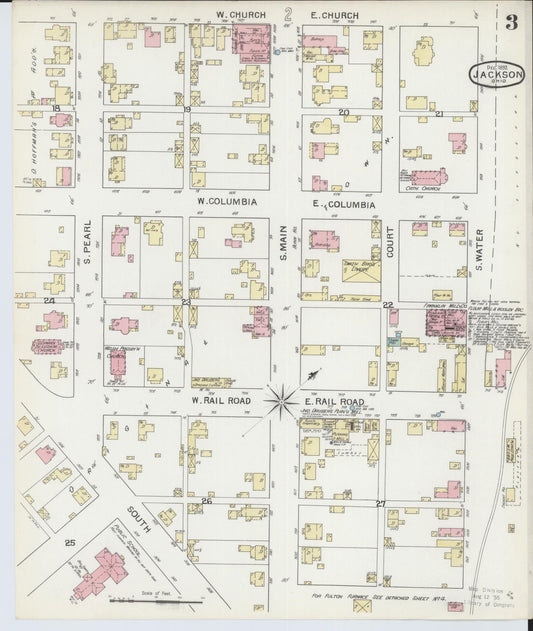 Sanborn Fire Insurance Map from Jackson, Jackson County, Ohio (1892), Sheet #0003 - Historic Sanborn Fire Insurance Map Print, vintage old map wall art, antique decor, genealogy gift, Ohio Ohio map