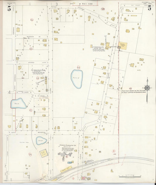 Sanborn Fire Insurance Map from Rockwall, Rockwall County, Texas (1945), Sheet #0005 - Historic Sanborn Fire Insurance Map Print, vintage old map wall art, antique decor, genealogy gift, Texas Texas map