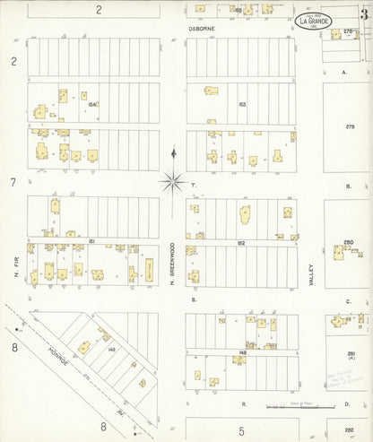 Sanborn Fire Insurance Map from La Grande, Union County, Oregon (1903), Sheet #0003 - Complete Map Set gallery image, historic Sanborn map, vintage wall art, Oregon Oregon