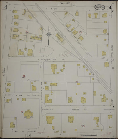 Sanborn Fire Insurance Map from Dawson, Terrell County, Georgia (1943), Sheet #0004 - Complete Map Set gallery image, historic Sanborn map, vintage wall art, Georgia Georgia