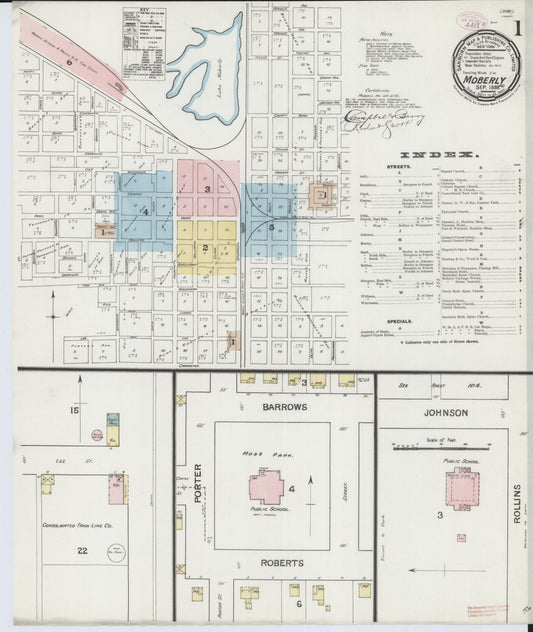 Sanborn Fire Insurance Map from Moberly, Randolph County, Missouri. (1888) – Historic Sanborn Fire Insurance Map Print