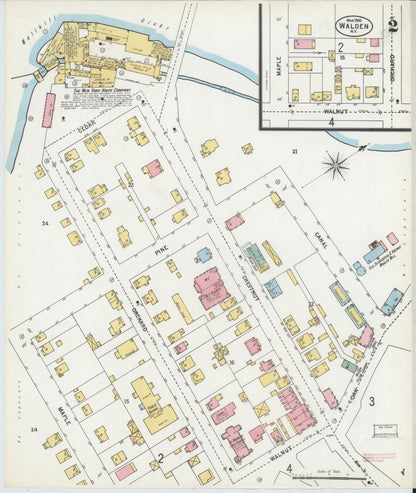 Sanborn Fire Insurance Map from Walden, Orange County, New York (1900), Sheet #0002 - Historic Sanborn Fire Insurance Map Print, vintage old map wall art, antique decor, genealogy gift, New York New York map