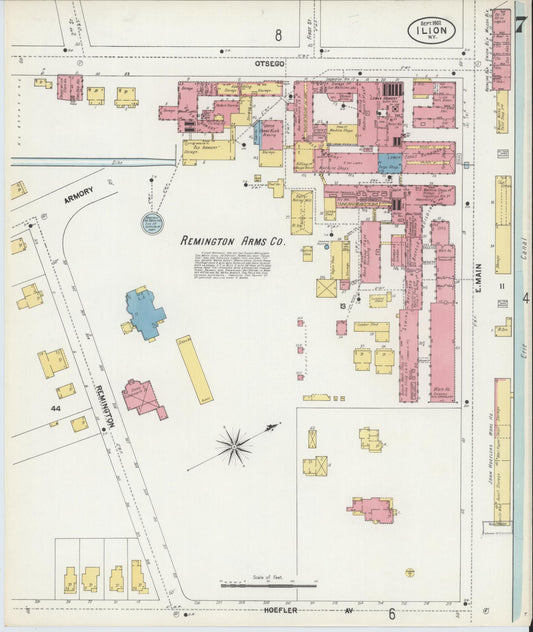 Sanborn Fire Insurance Map from Ilion, Herkimer County, New York (1902), Sheet #0007 - Historic Sanborn Fire Insurance Map Print, vintage old map wall art, antique decor, genealogy gift, New York New York map