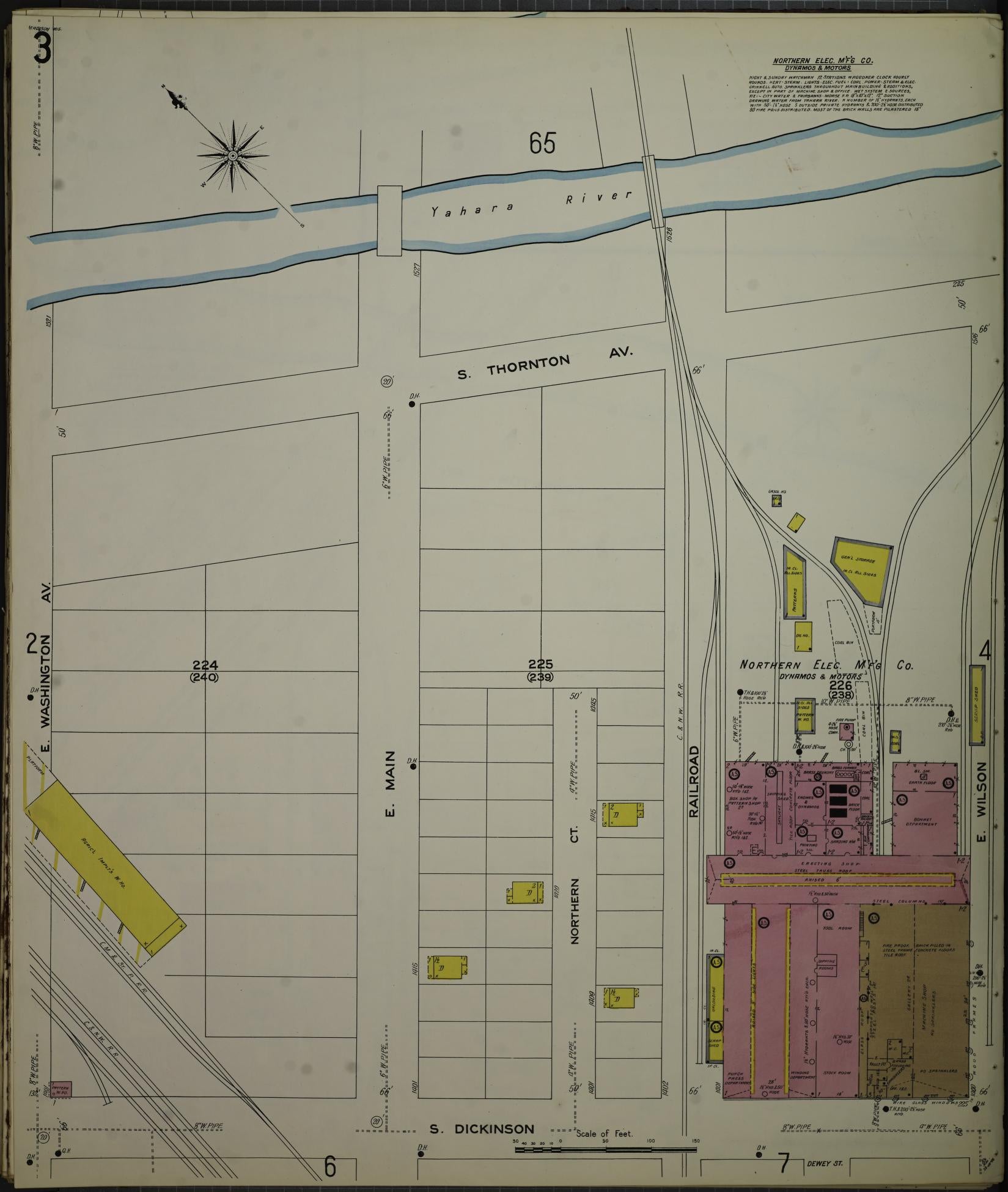 Sanborn Fire Insurance Map from Madison, Dane County, Wisconsin (1908), Sheet #0003 - Historic Sanborn Fire Insurance Map Print, vintage old map wall art, antique decor, genealogy gift, Wisconsin Wisconsin map