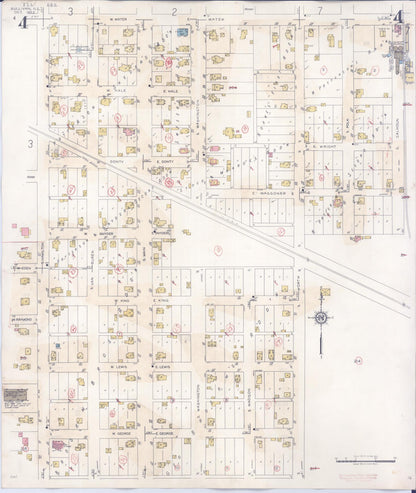 Sanborn Fire Insurance Map from Sullivan, Moultrie County, Illinois (1940), Sheet #0004 - Complete Map Set gallery image, historic Sanborn map, vintage wall art, Illinois Illinois