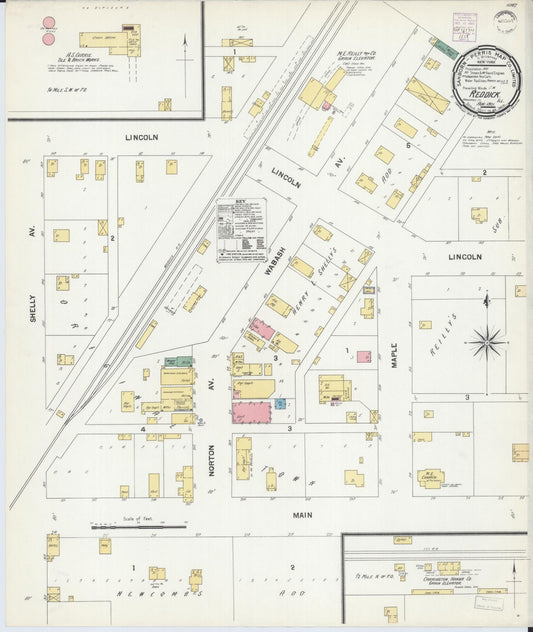 Sanborn Fire Insurance Map from Reddick, Kankakee County, Illinois (1901), Sheet #0001 - Historic Sanborn Fire Insurance Map Print, vintage old map wall art, antique decor, genealogy gift, Illinois Illinois map