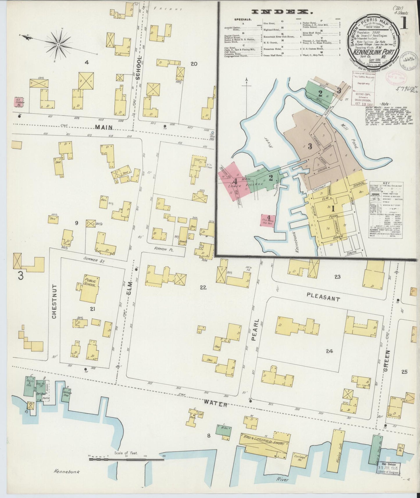 Sanborn Fire Insurance Map from Kennebunkport, York County, Maine. (1896) – Historic Sanborn Fire Insurance Map Print
