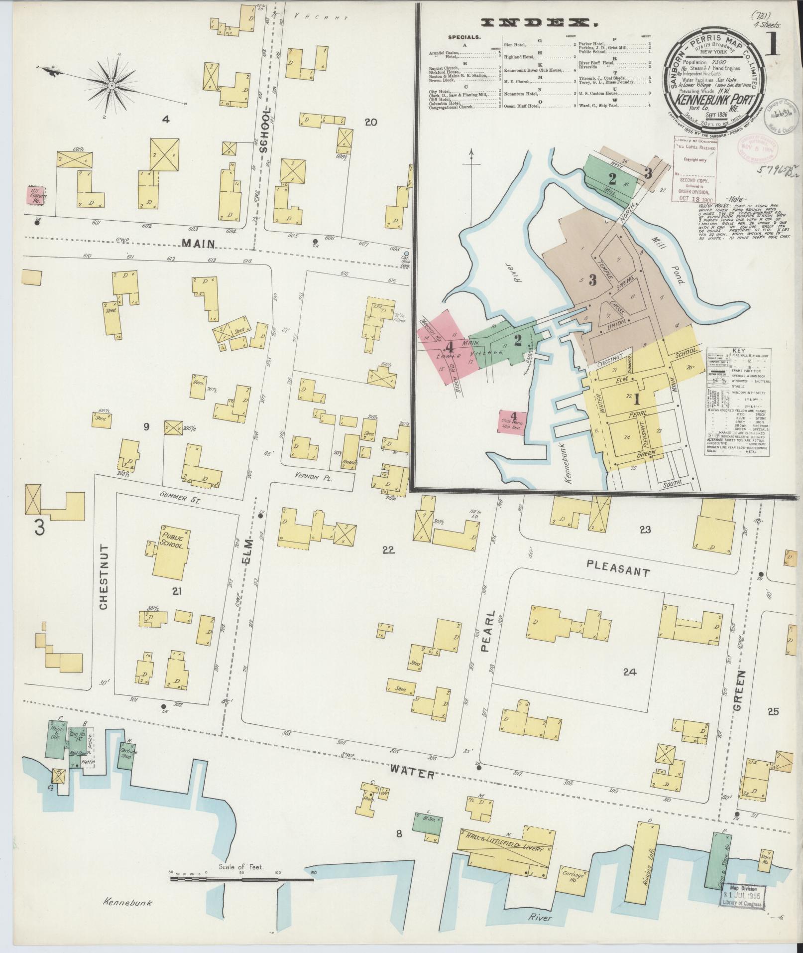 Sanborn Fire Insurance Map from Kennebunkport, York County, Maine. (1896) – Historic Sanborn Fire Insurance Map Print