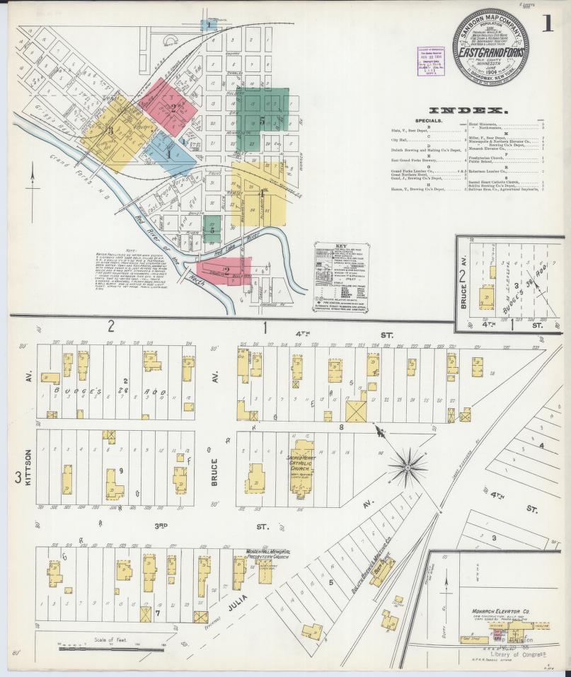 Sanborn Fire Insurance Map from East Grand Forks, Polk County, Minnesota. (1904) – Map View