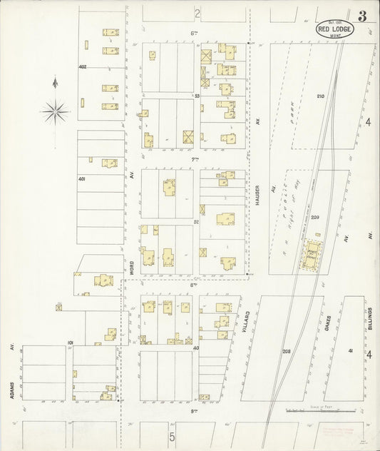 Sanborn Fire Insurance Map from Red Lodge, Carbon County, Montana (1901), Sheet #0003 - Historic Sanborn Fire Insurance Map Print, vintage old map wall art, antique decor, genealogy gift, Montana Montana map