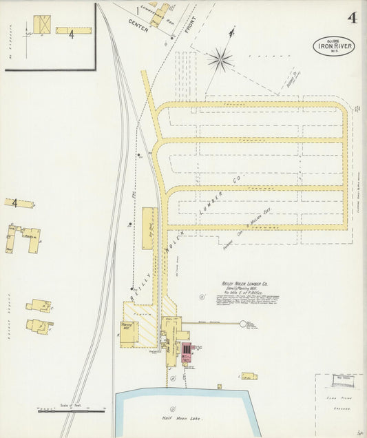 Sanborn Fire Insurance Map from Iron River, Bayfield County, Wisconsin (1898), Sheet #0004 - Historic Sanborn Fire Insurance Map Print, vintage old map wall art, antique decor, genealogy gift, Wisconsin Wisconsin map