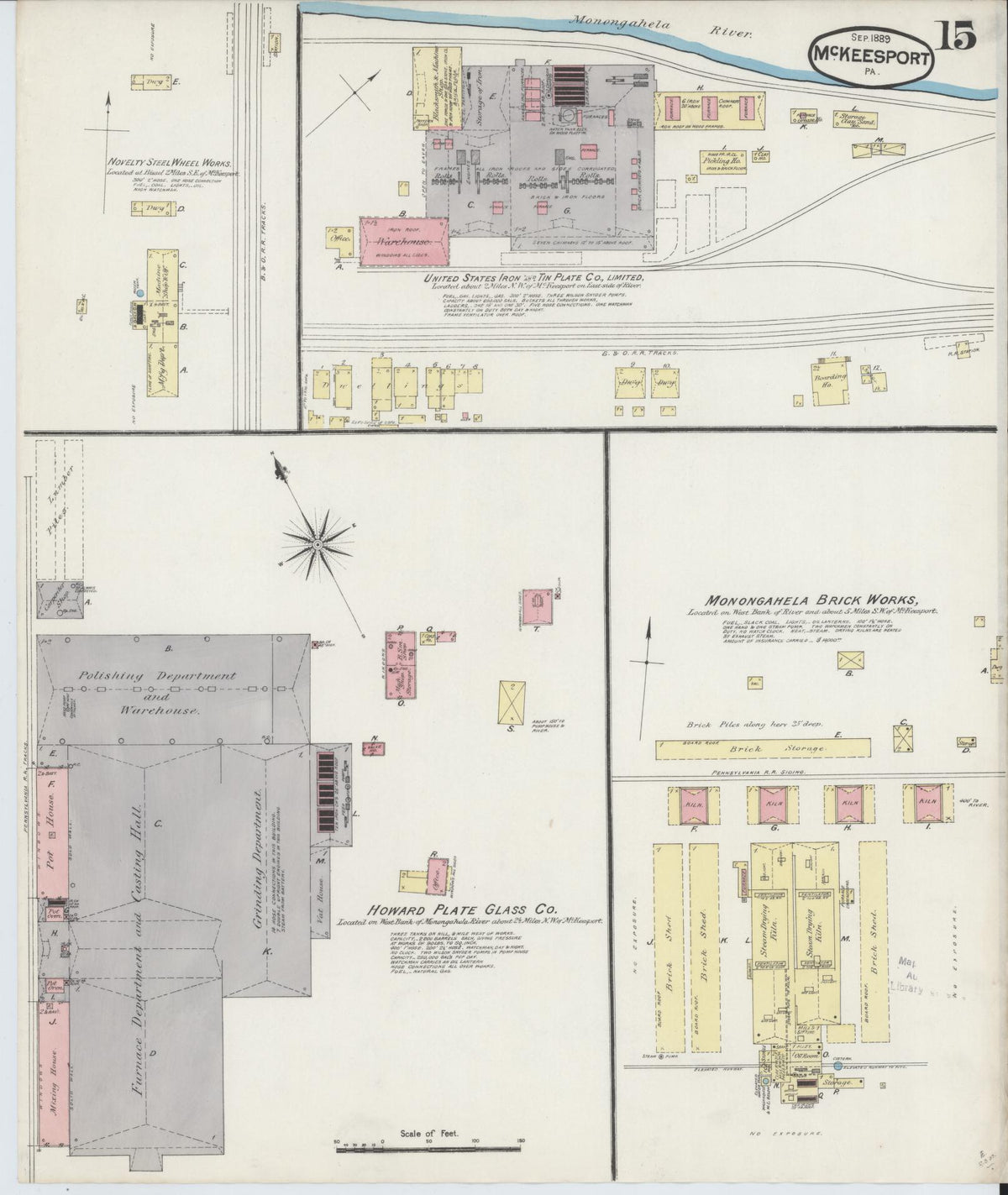 Sanborn Fire Insurance Map from McKeesport, Allegheny County, Pennsylvania (1889), Sheet #0015 - Complete Map Set gallery image, historic Sanborn map, vintage wall art, Pennsylvania Pennsylvania