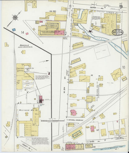 Sanborn Fire Insurance Map from Weston, Lewis County, West Virginia (1921), Sheet #0009 - Complete Map Set gallery image, historic Sanborn map, vintage wall art, West Virginia West Virginia