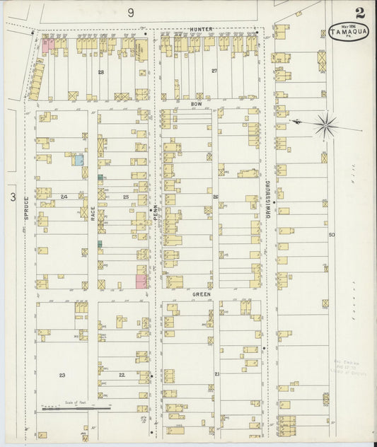 Sanborn Fire Insurance Map from Tamaqua, Schuylkill County, Pennsylvania (1896), Sheet #0002 - Historic Sanborn Fire Insurance Map Print, vintage old map wall art, antique decor, genealogy gift, Pennsylvania Pennsylvania map