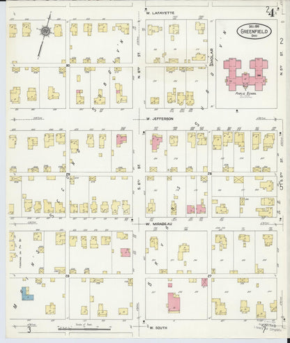 Sanborn Fire Insurance Map from Greenfield, Highland County, Ohio (1910), Sheet #0004 - Historic Sanborn Fire Insurance Map Print, vintage old map wall art, antique decor, genealogy gift, Ohio Ohio map