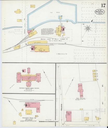 Sanborn Fire Insurance Map from Bristol, Sullivan County, Tennessee (1902), Sheet #0017 - Complete Map Set gallery image, historic Sanborn map, vintage wall art, Tennessee Tennessee