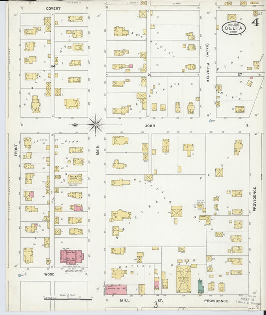 Sanborn Fire Insurance Map from Delta, Fulton County, Ohio (1905), Sheet #0004 - Historic Sanborn Fire Insurance Map Print, vintage old map wall art, antique decor, genealogy gift, Ohio Ohio map