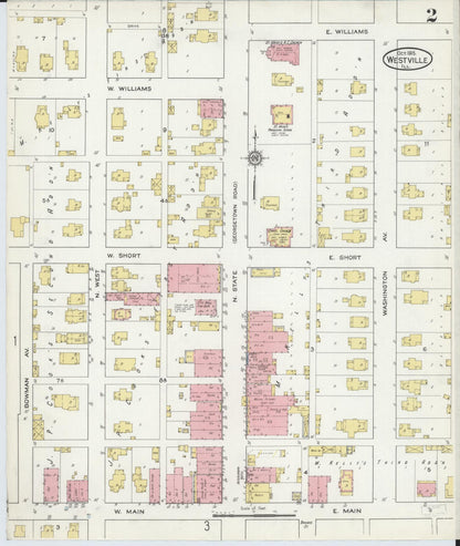 Sanborn Fire Insurance Map from Westville, Vermilion County, Illinois (1915), Sheet #0002 - Complete Map Set gallery image, historic Sanborn map, vintage wall art, Illinois Illinois