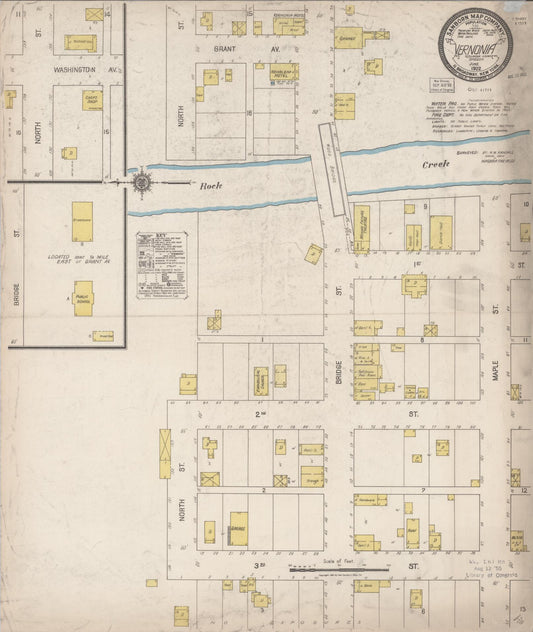 Sanborn Fire Insurance Map from Vernonia, Columbia County, Oregon (1922), Sheet #0001 - Historic Sanborn Fire Insurance Map Print, vintage old map wall art, antique decor, genealogy gift, Oregon Oregon map