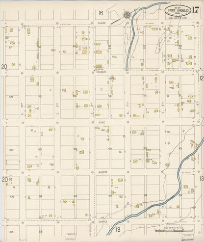 Sanborn Fire Insurance Map from Port Angeles, Clallam County, Washington (1917), Sheet #0017 - Complete Map Set gallery image, historic Sanborn map, vintage wall art, Washington Washington