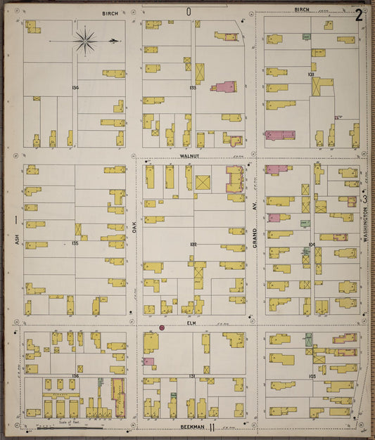 Sanborn Fire Insurance Map from Saratoga, Saratoga County, New York (1900), Sheet #0002 - Historic Sanborn Fire Insurance Map Print, vintage old map wall art, antique decor, genealogy gift, New York New York map