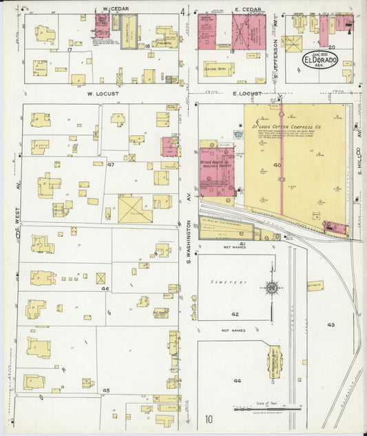 Sanborn Fire Insurance Map from El Dorado, Union County, Arkansas (1921), Sheet #0007 - Historic Sanborn Fire Insurance Map Print, vintage old map wall art, antique decor, genealogy gift, Arkansas Arkansas map