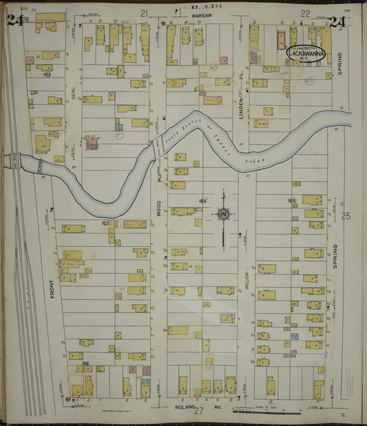 Sanborn Fire Insurance Map from Lackawanna, Erie County, New York (1950), Sheet #0024 - Historic Sanborn Fire Insurance Map Print, vintage old map wall art, antique decor, genealogy gift, New York New York map