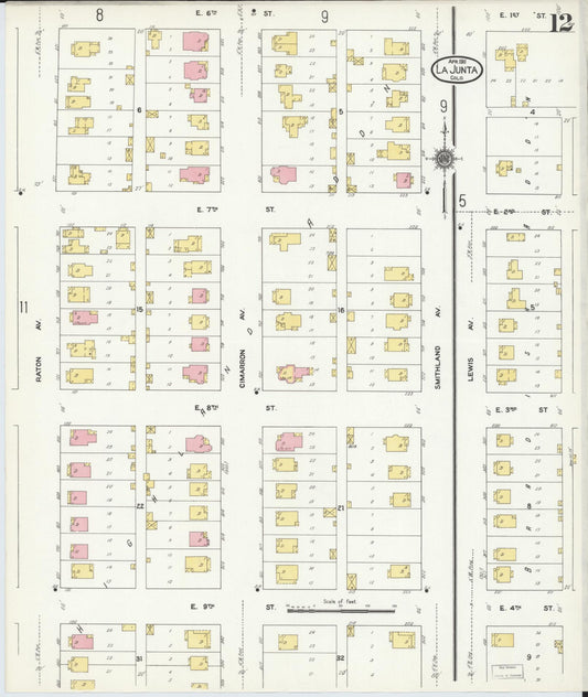 Sanborn Fire Insurance Map from La Junta, Otero County, Colorado (1911), Sheet #0012 - Historic Sanborn Fire Insurance Map Print, vintage old map wall art, antique decor, genealogy gift, Colorado Colorado map