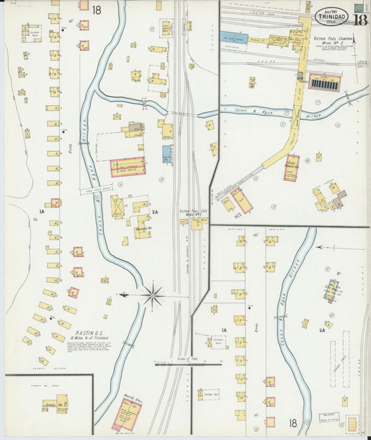 Sanborn Fire Insurance Map from Trinidad, Las Animas County, Colorado (1901), Sheet #0018 - Historic Sanborn Fire Insurance Map Print, vintage old map wall art, antique decor, genealogy gift, Colorado Colorado map