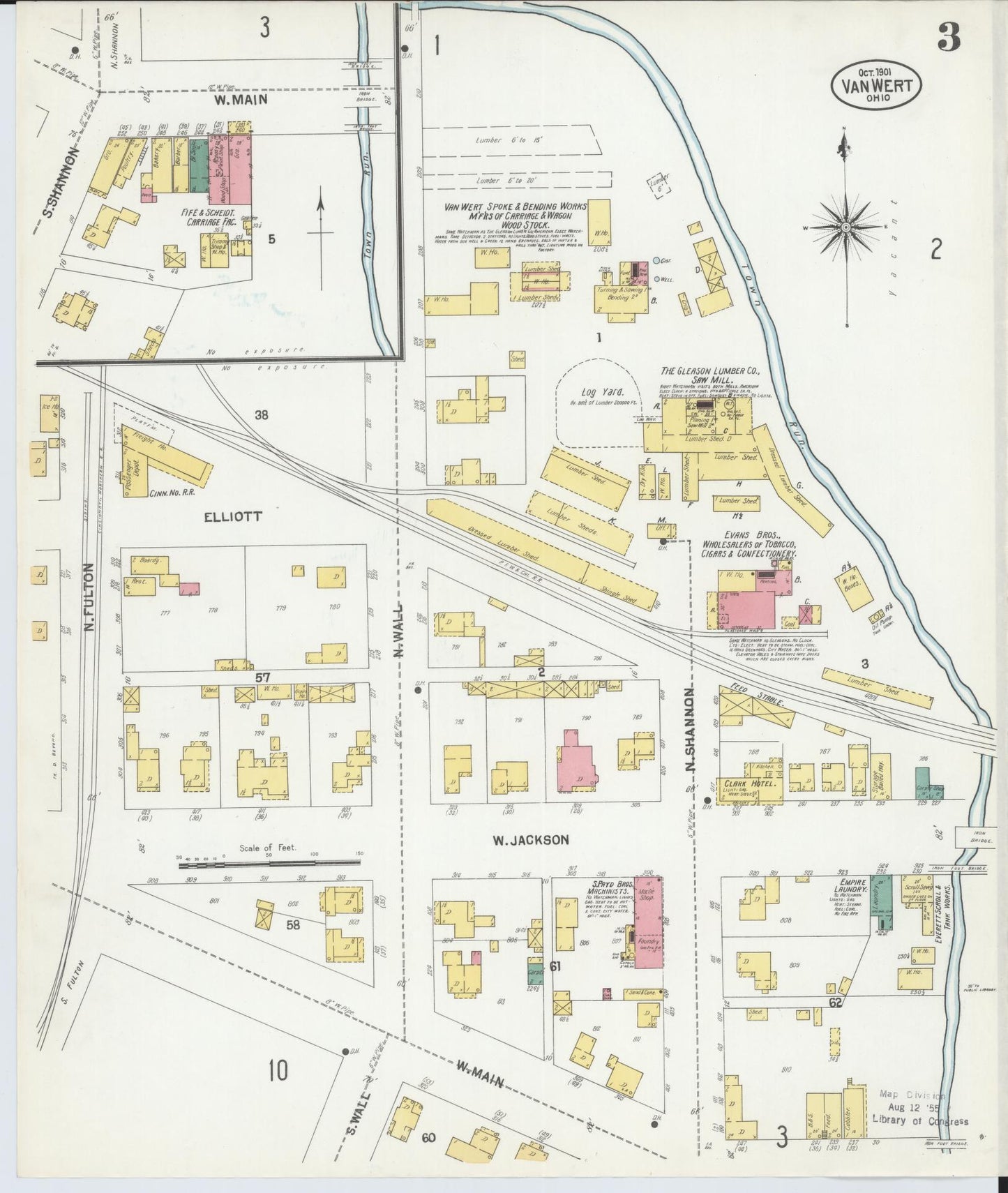 Sanborn Fire Insurance Map from Van Wert, Van Wert County, Ohio (1901), Sheet #0003 - Complete Map Set gallery image, historic Sanborn map, vintage wall art, Ohio Ohio